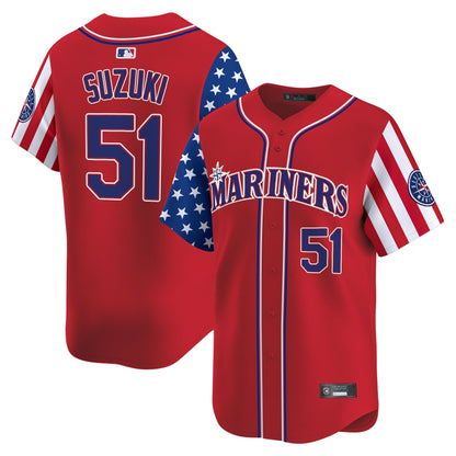 Men's Seattle Mariners 2025 Independence Day Vapor Premier Limited Jersey - All Stitched