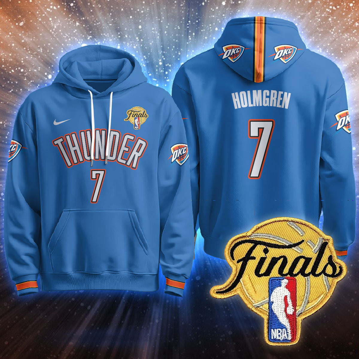 Oklahoma City Thunder Hoodie - Final Patch - All Stitched