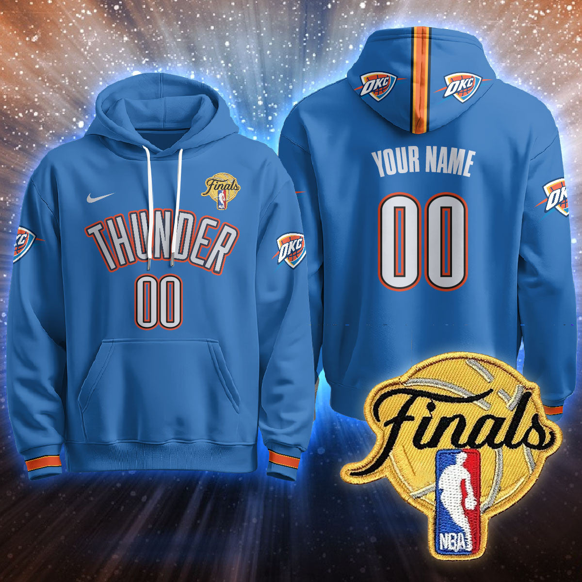 Oklahoma City Thunder Hoodie - Final Patch - All Stitched