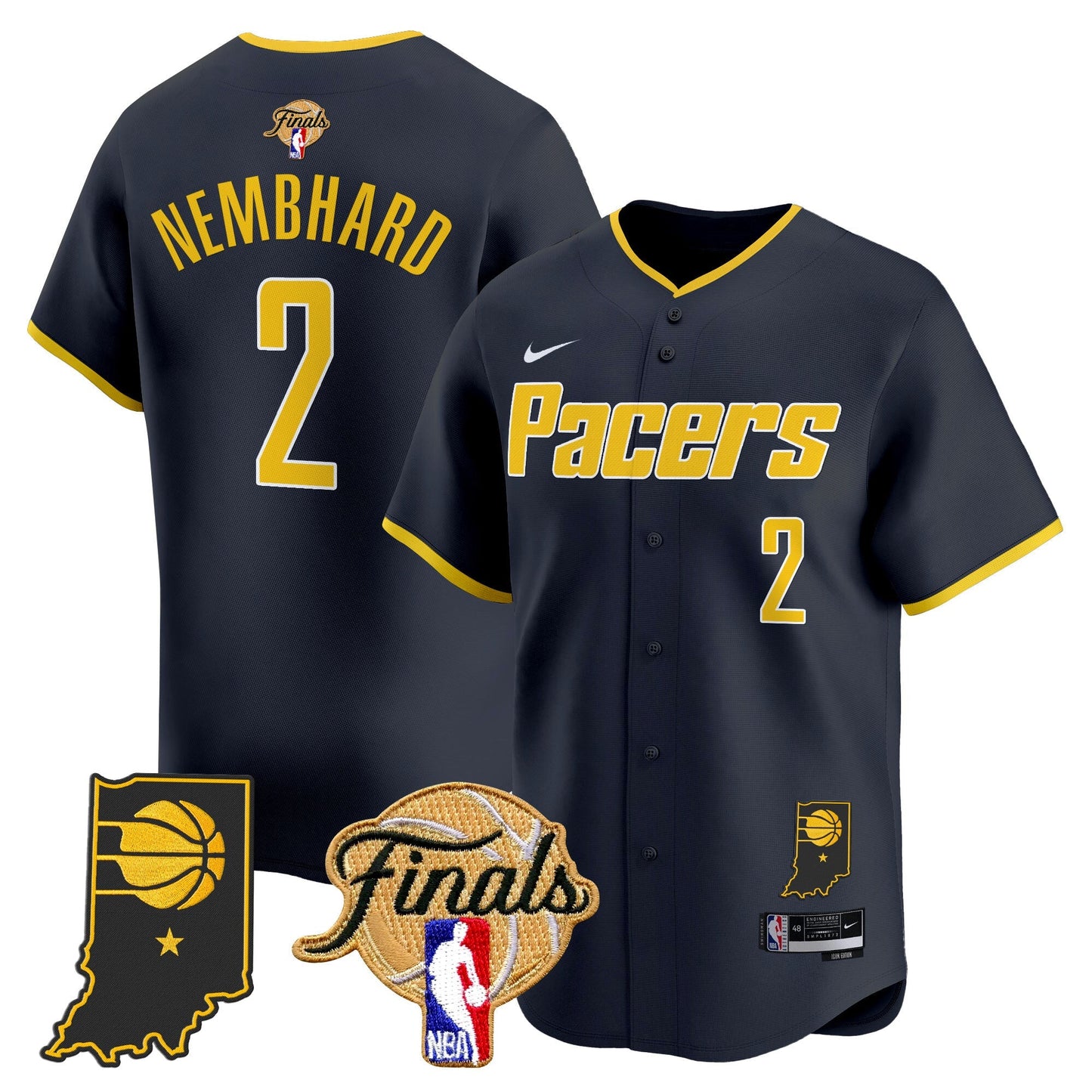 Indiana Pacers 2025 Finals Vapor Baseball Jersey - All Stitched
