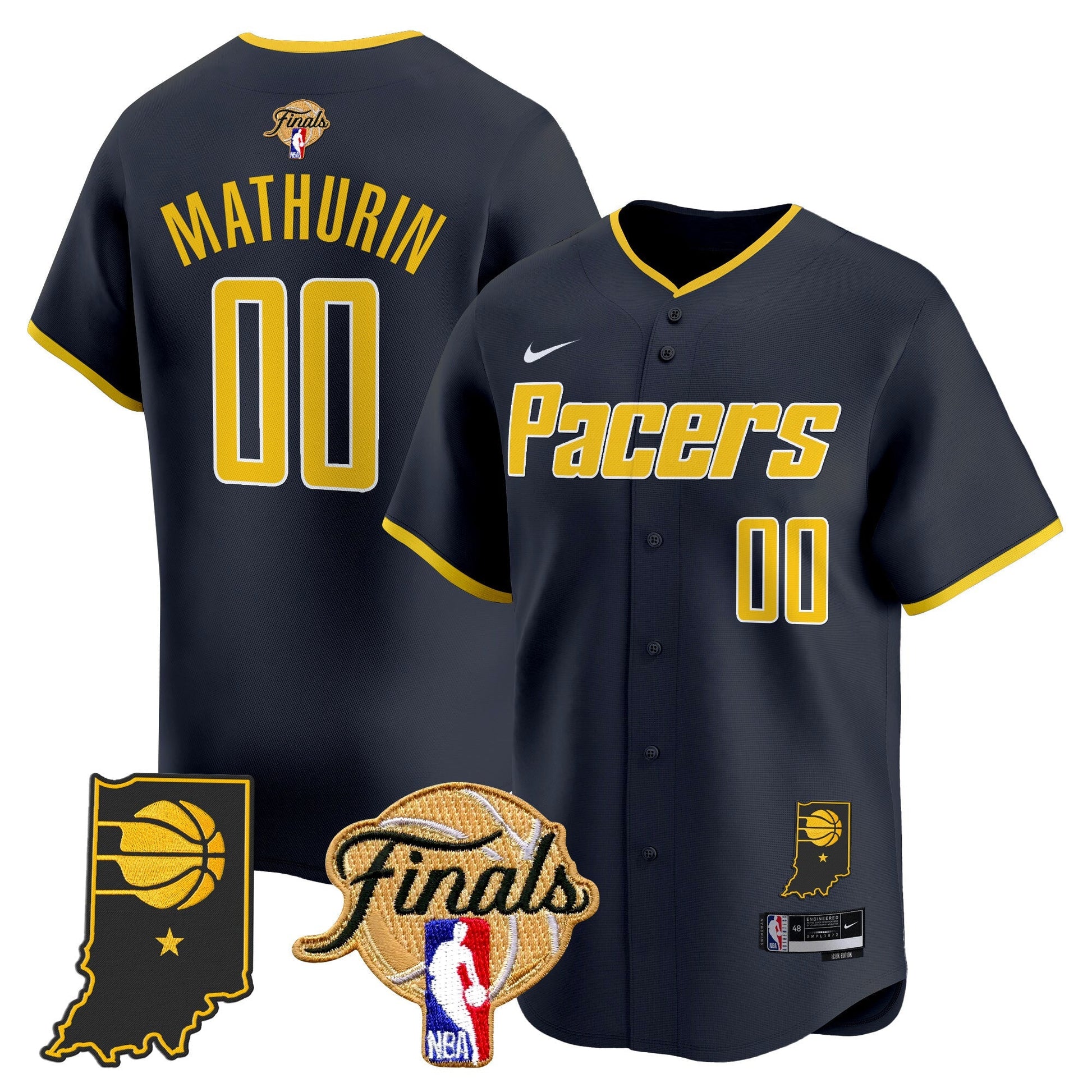Indiana Pacers 2025 Finals Vapor Baseball Jersey - All Stitched