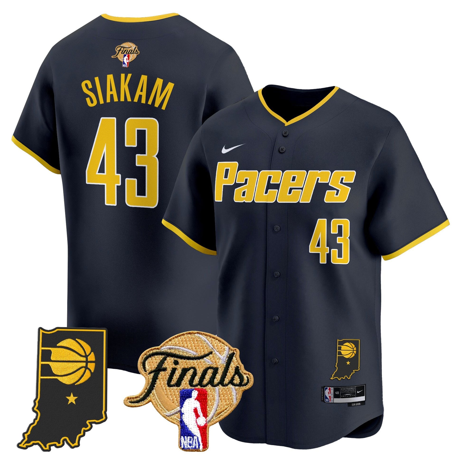 Indiana Pacers 2025 Finals Vapor Baseball Jersey - All Stitched