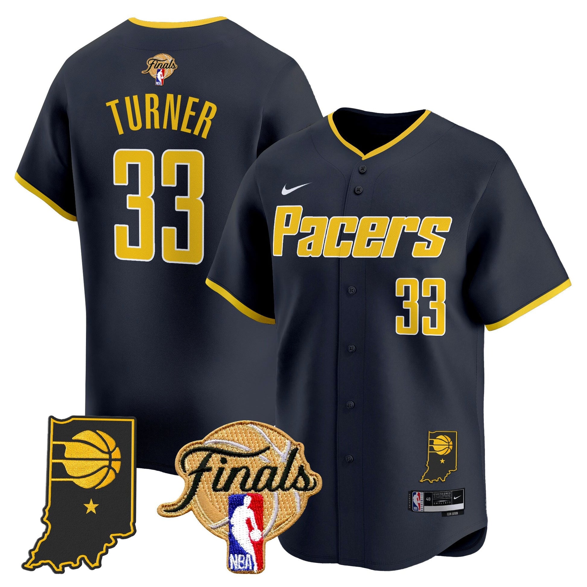 Indiana Pacers 2025 Finals Vapor Baseball Jersey - All Stitched