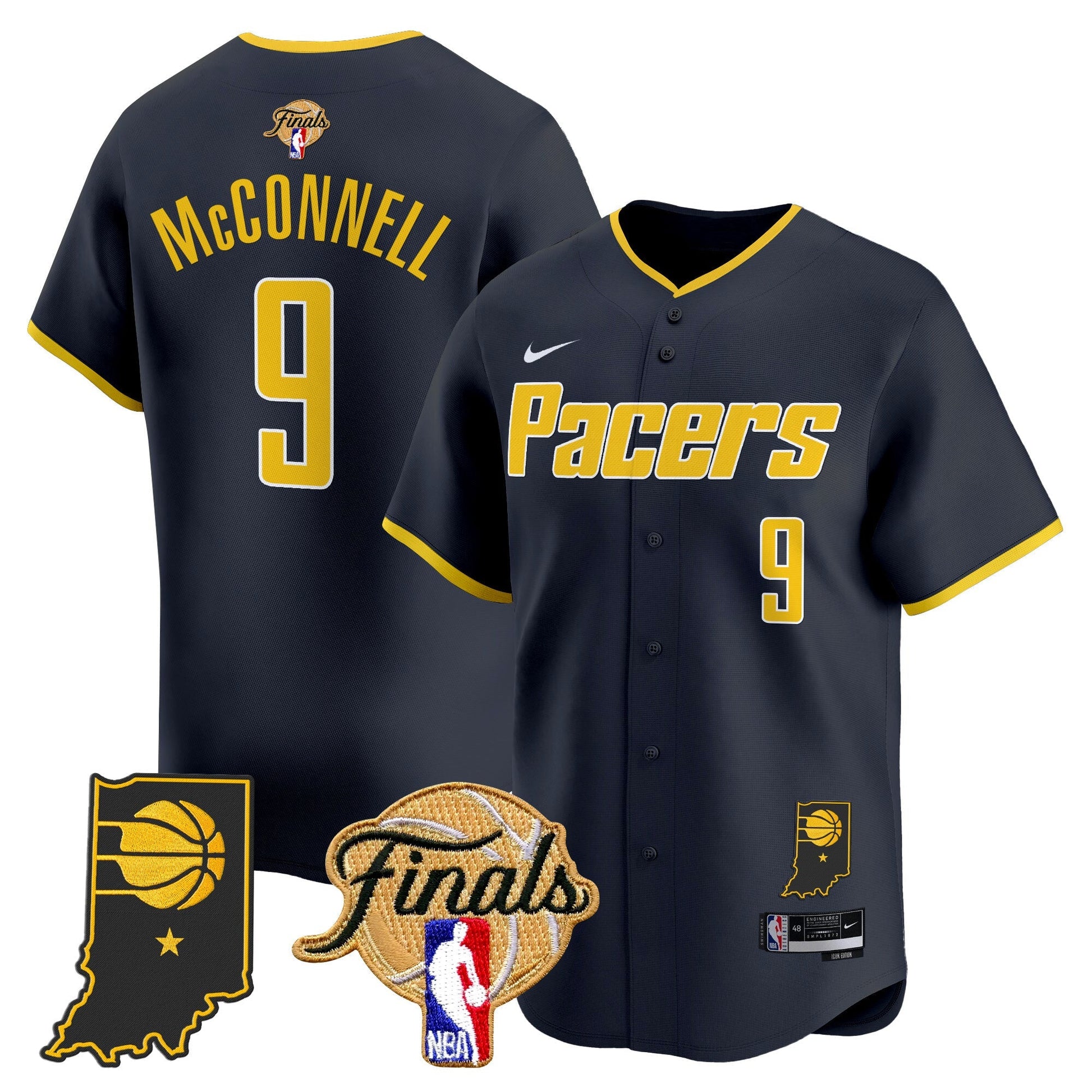Indiana Pacers 2025 Finals Vapor Baseball Jersey - All Stitched