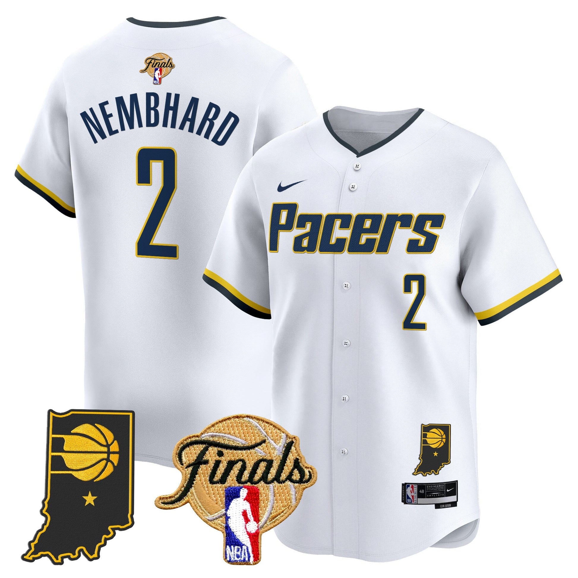 Indiana Pacers 2025 Finals Vapor Baseball Jersey - All Stitched