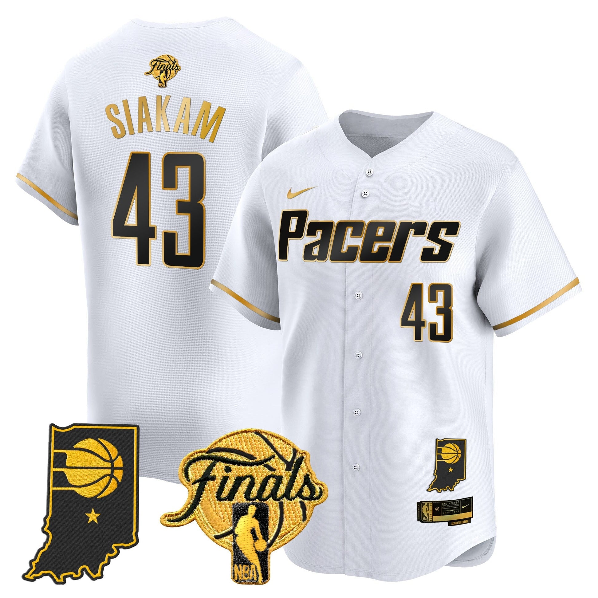 Indiana Pacers 2025 Finals Vapor Baseball Jersey - All Stitched