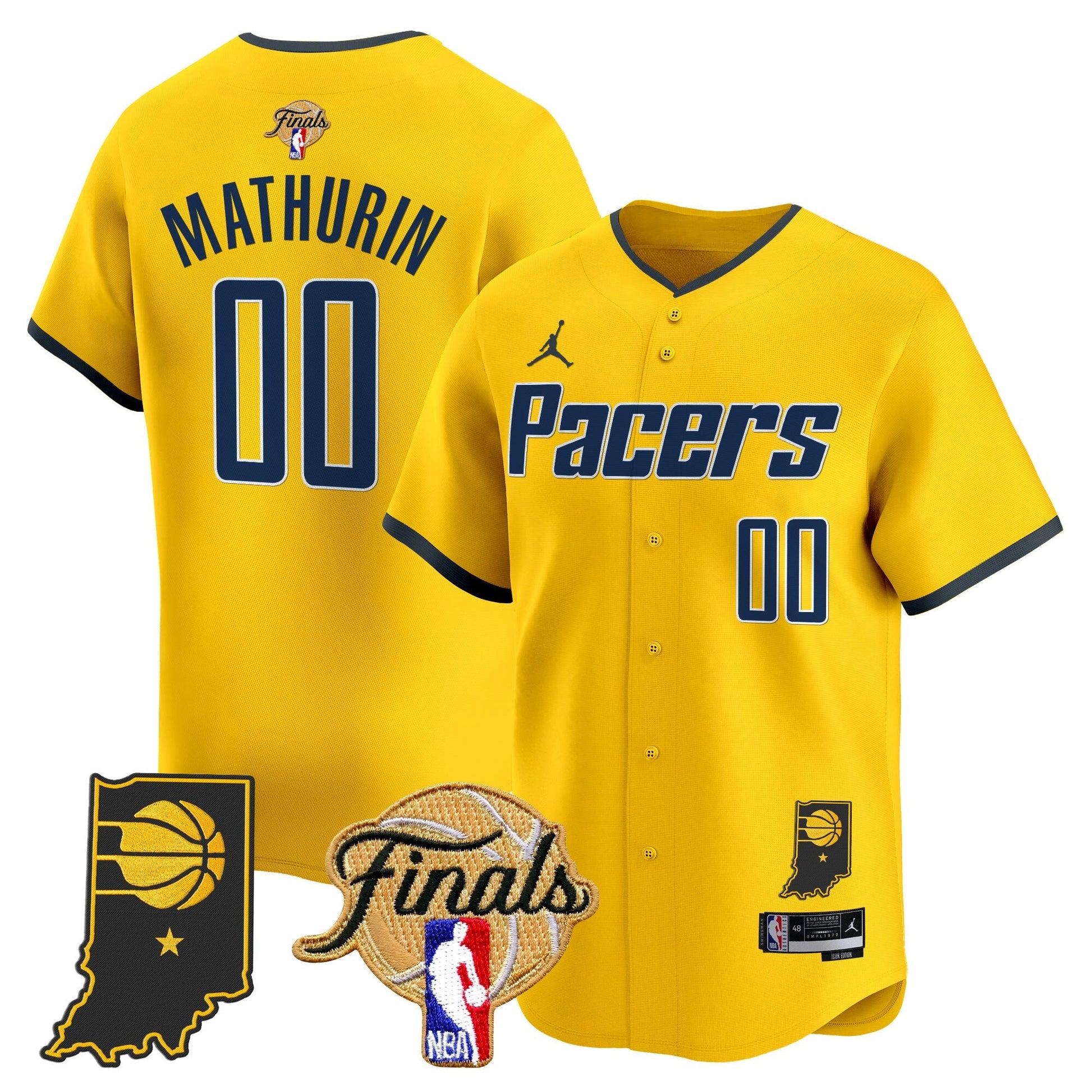Indiana Pacers 2025 Finals Vapor Baseball Jersey - All Stitched