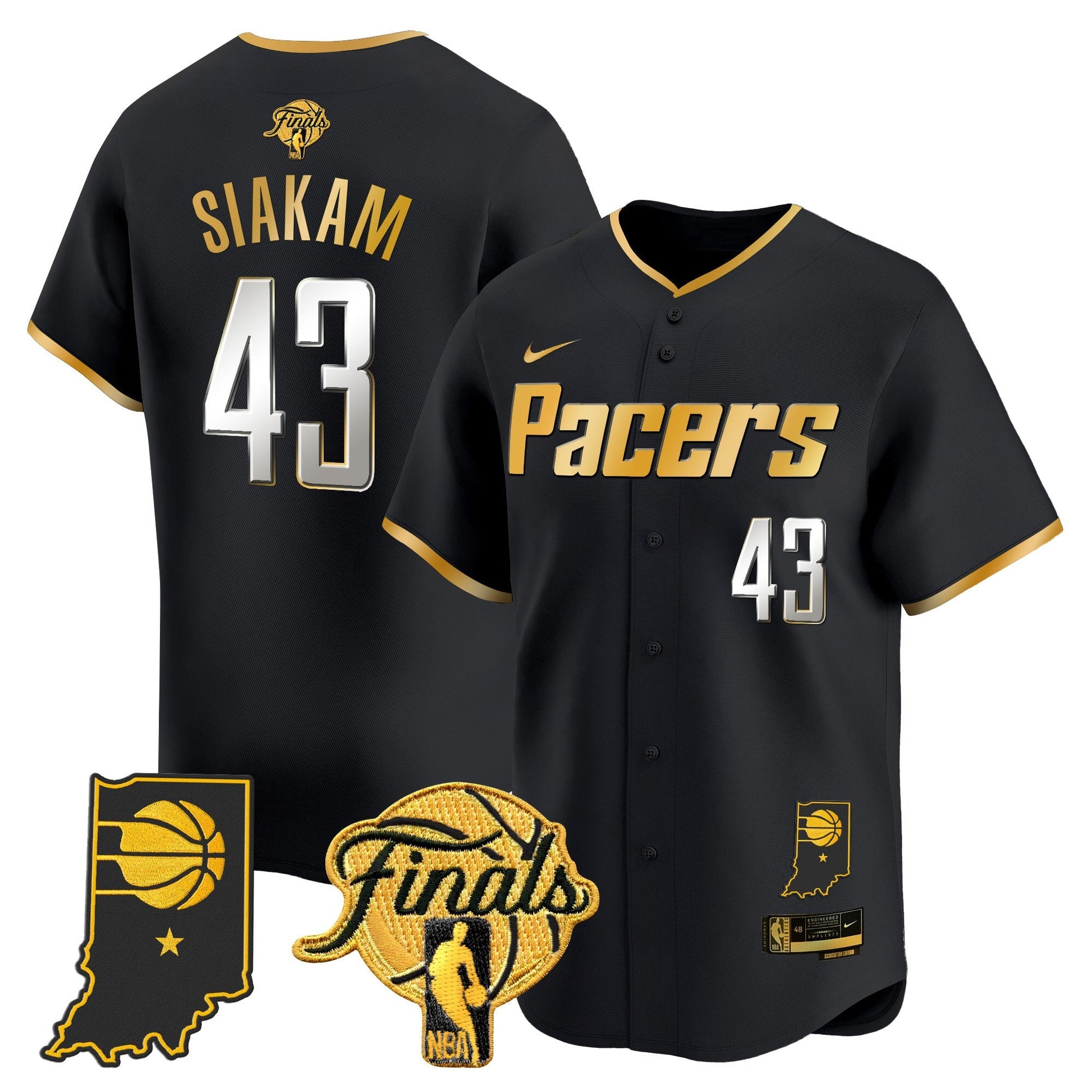 Indiana Pacers 2025 Finals Vapor Baseball Jersey - All Stitched