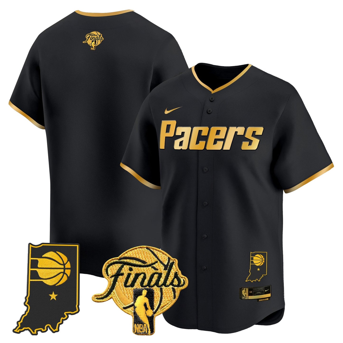 Indiana Pacers 2025 Finals Vapor Baseball Jersey - All Stitched