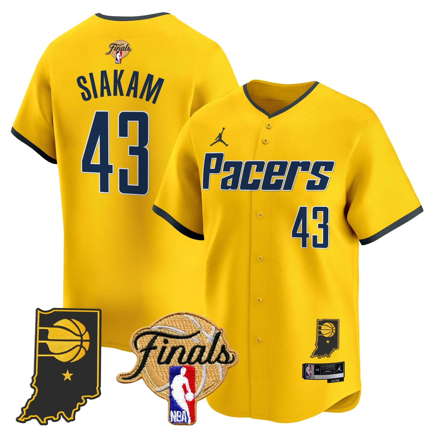 Indiana Pacers 2025 Finals Vapor Baseball Jersey - All Stitched