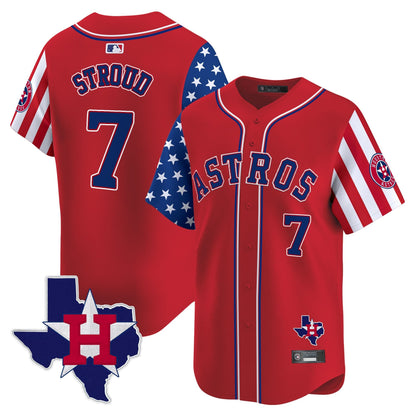 Men's Houston Astros 2025 Independence Day Vapor Premier Limited Jersey - All Stitched