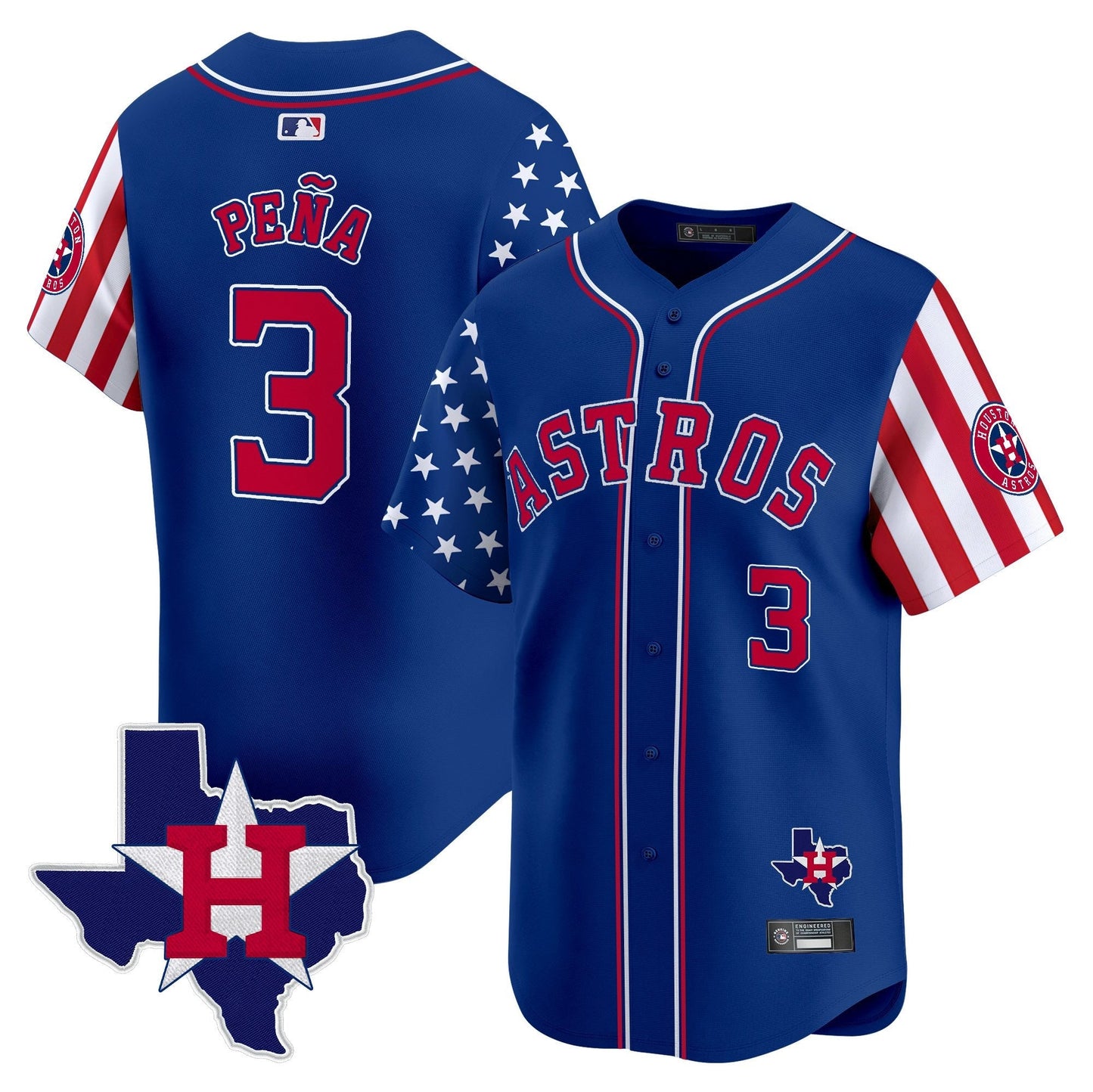 Men's Houston Astros 2025 Independence Day Vapor Premier Limited Jersey - All Stitched