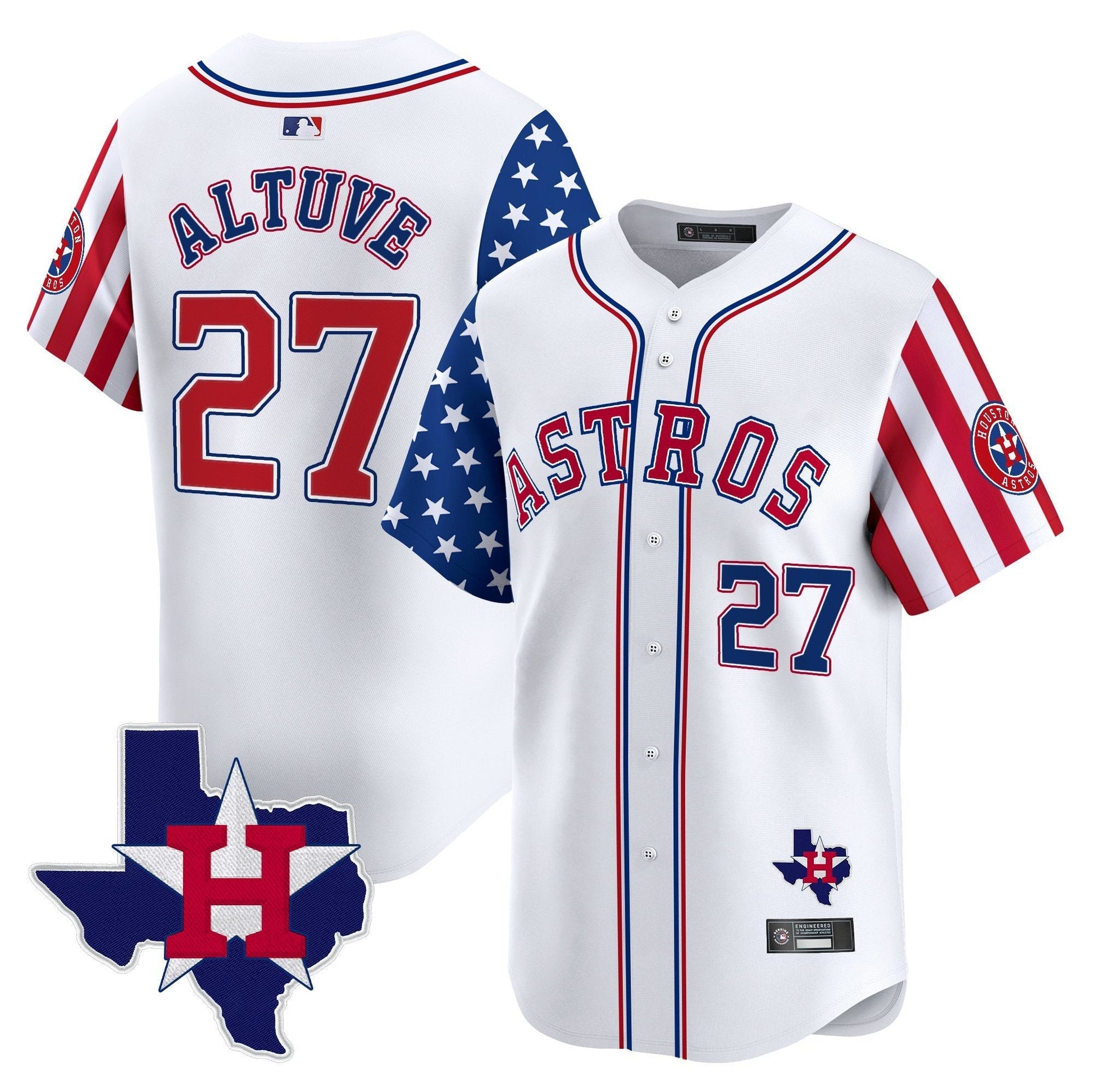 Men's Houston Astros 2025 Independence Day Vapor Premier Limited Jersey - All Stitched
