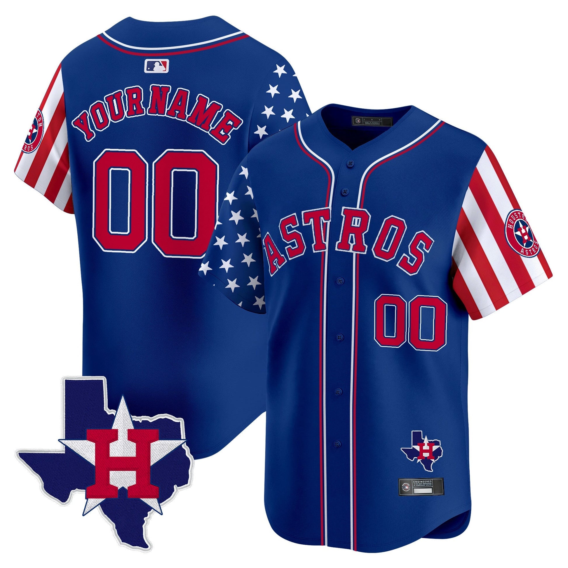 Houston Astros 2025 Independence Day Vapor Premier Limited Custom Jersey - All Stitched