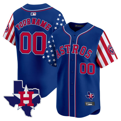Houston Astros 2025 Independence Day Vapor Premier Limited Custom Jersey - All Stitched