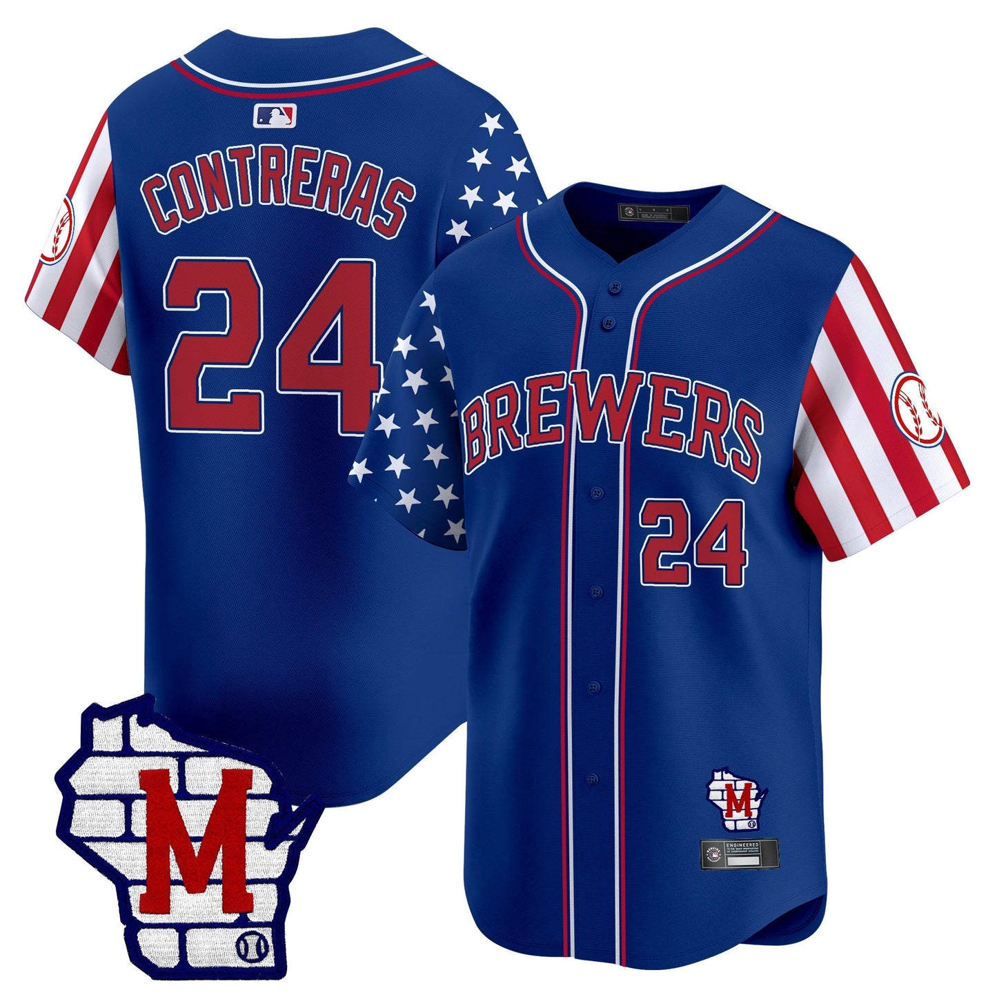 Men's Milwaukee Brewers 2025 Independence Day Vapor Premier Limited Jersey - All Stitched
