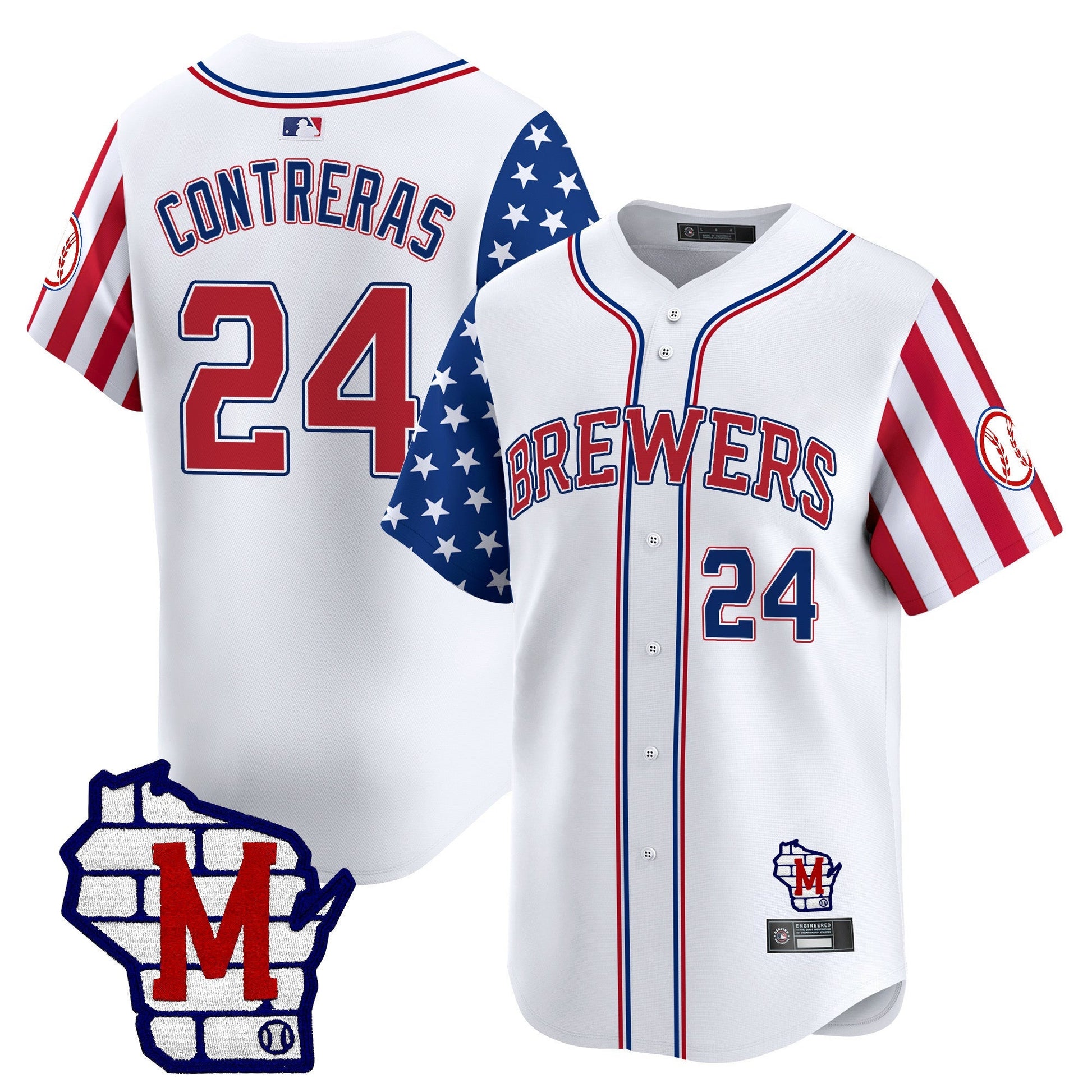 Men's Milwaukee Brewers 2025 Independence Day Vapor Premier Limited Jersey - All Stitched