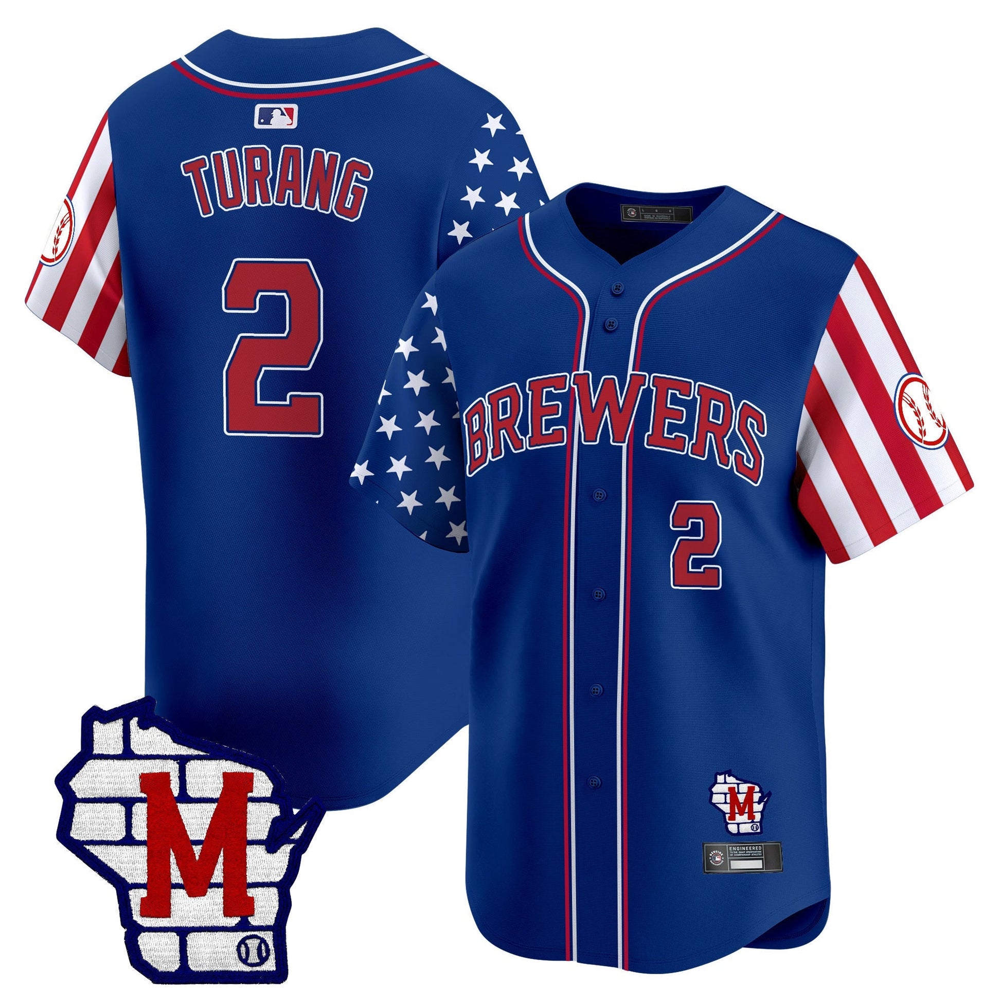 Men's Milwaukee Brewers 2025 Independence Day Vapor Premier Limited Jersey - All Stitched