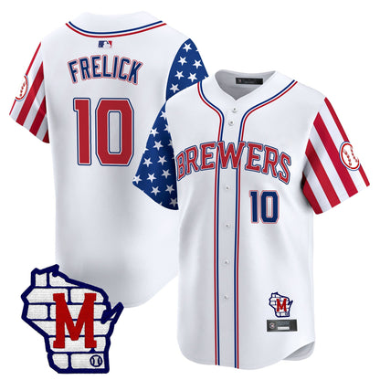 Men's Milwaukee Brewers 2025 Independence Day Vapor Premier Limited Jersey - All Stitched