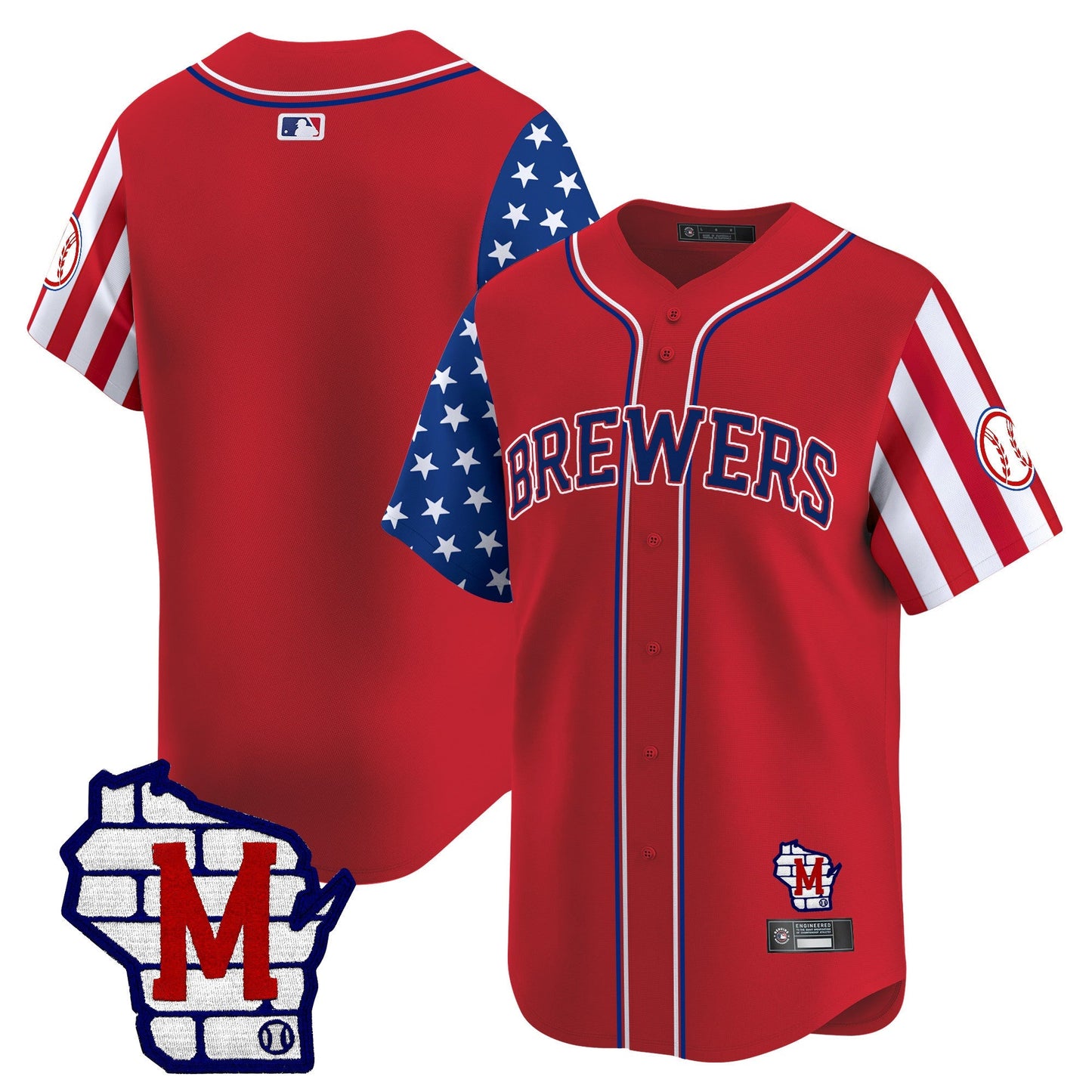 Men's Milwaukee Brewers 2025 Independence Day Vapor Premier Limited Jersey - All Stitched