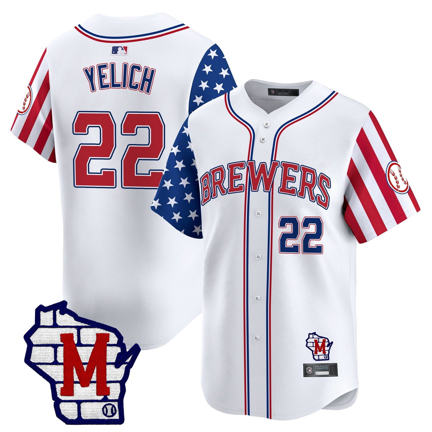 Men's Milwaukee Brewers 2025 Independence Day Vapor Premier Limited Jersey - All Stitched