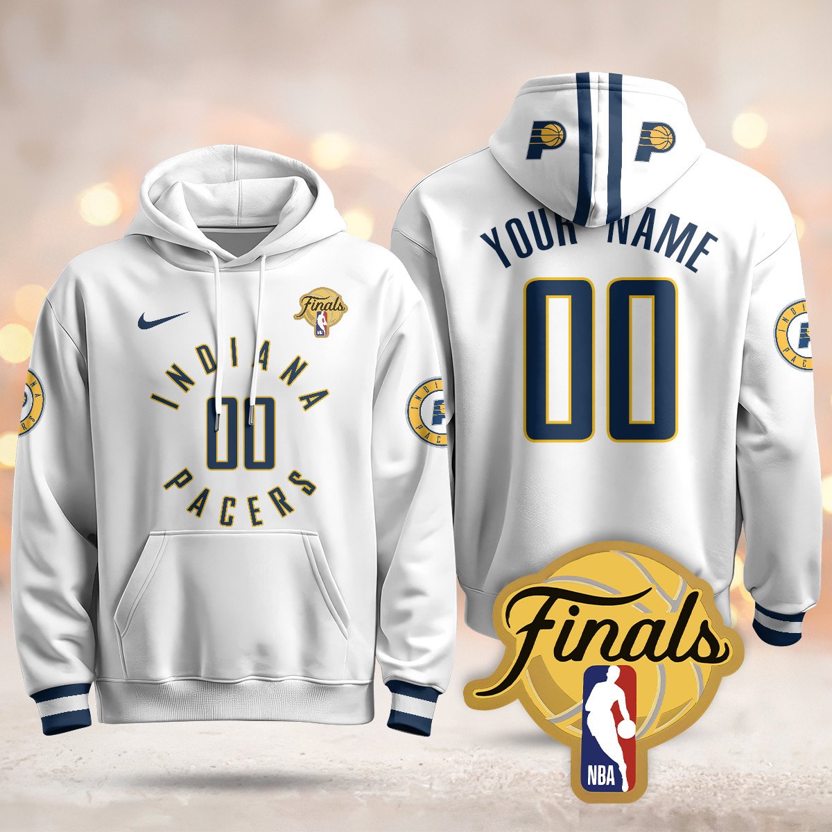 Indiana Pacers Custom Hoodie - Final Patch - All Stitched