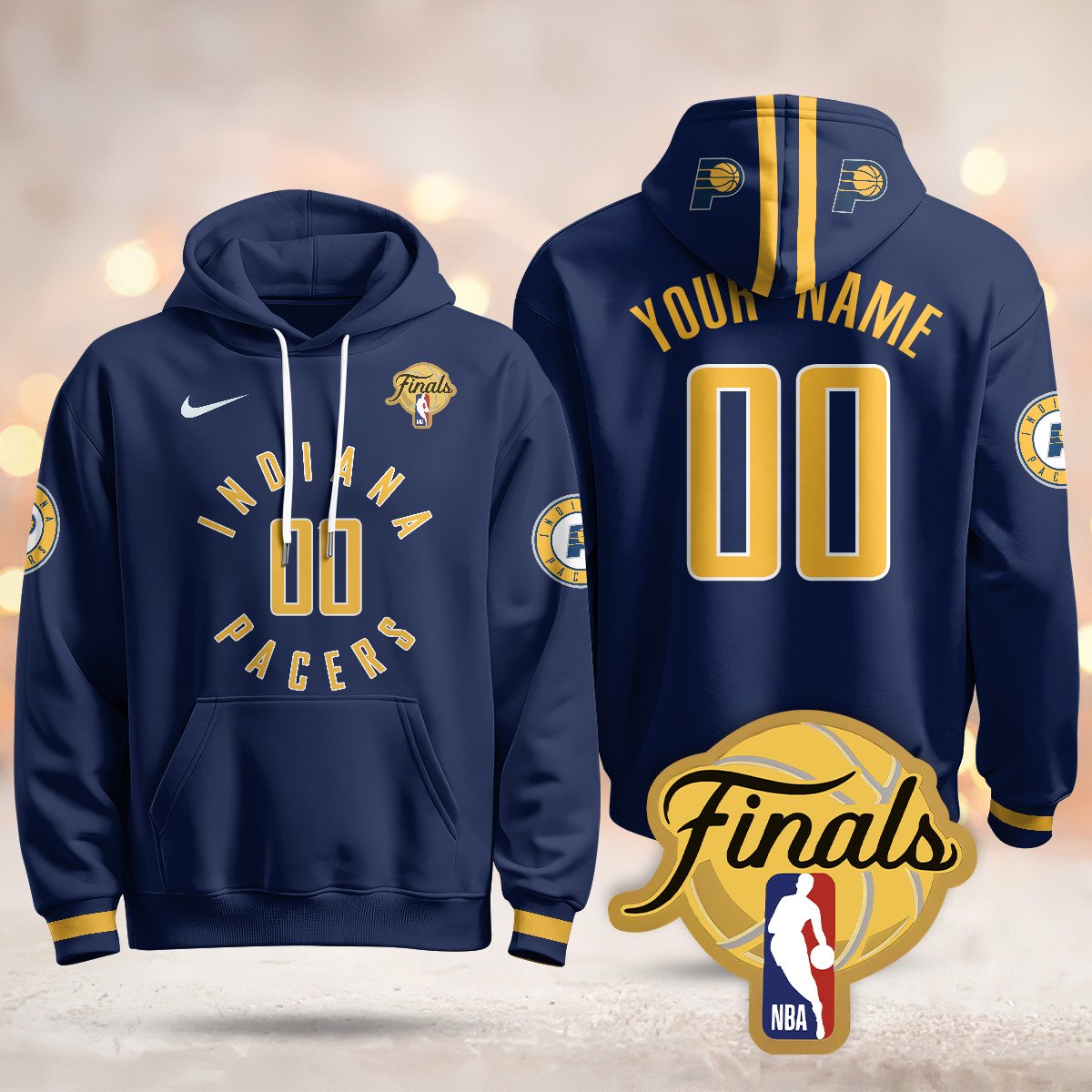 Indiana Pacers Custom Hoodie - Final Patch - All Stitched