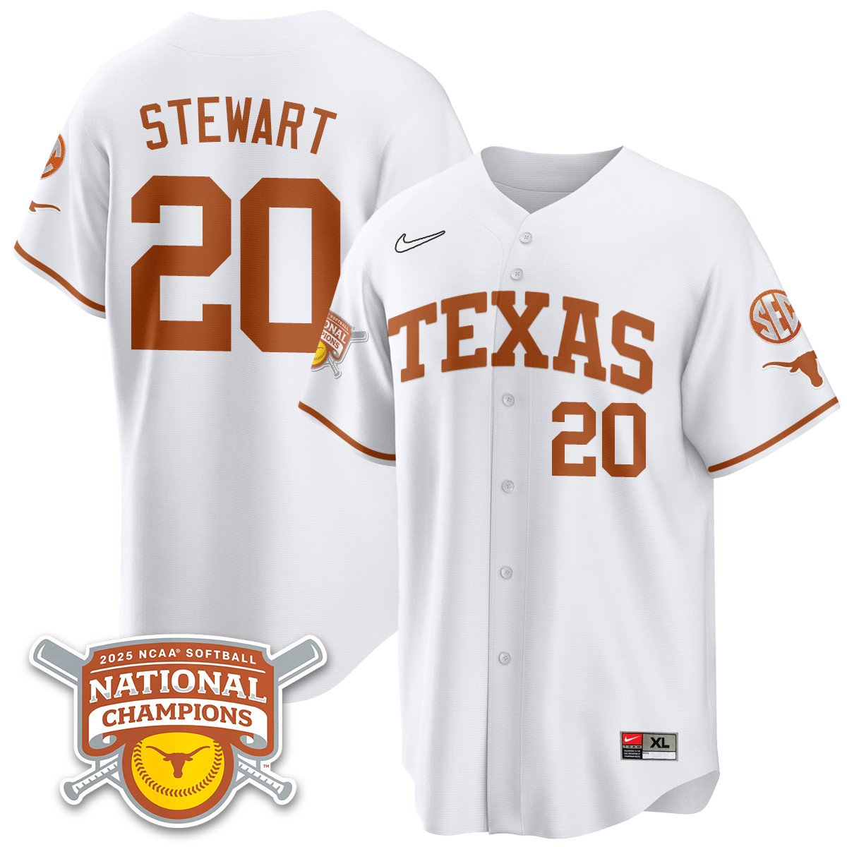 Texas Longhorns Softball 2025 World Series Champions Limited Jersey - All Stitched