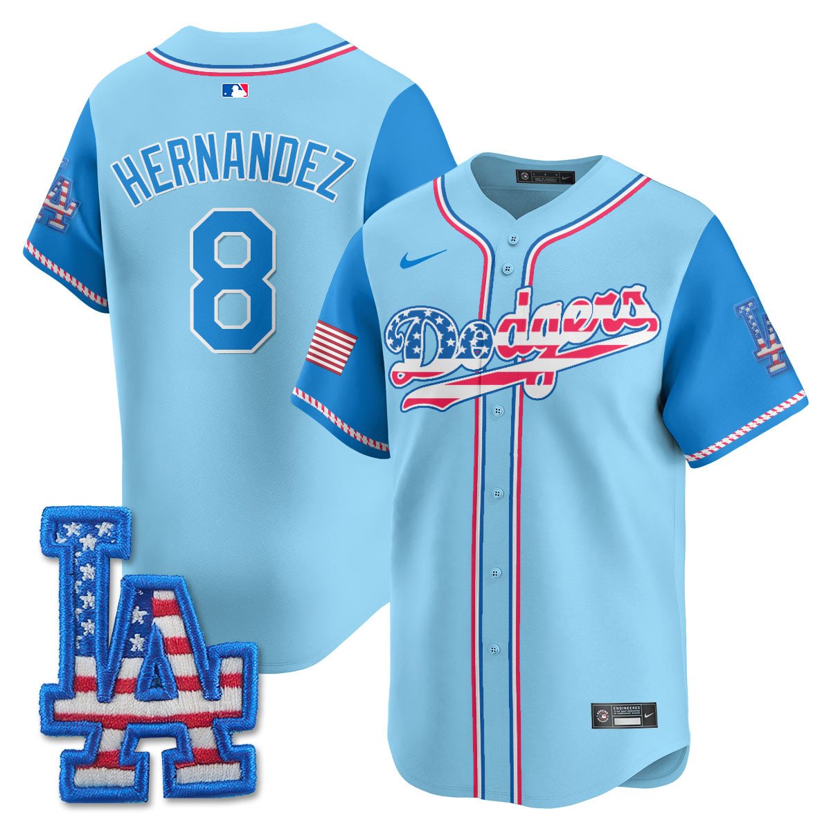 Men's Los Angeles Dodgers 2025 Fourth of July Jersey - All Stitched