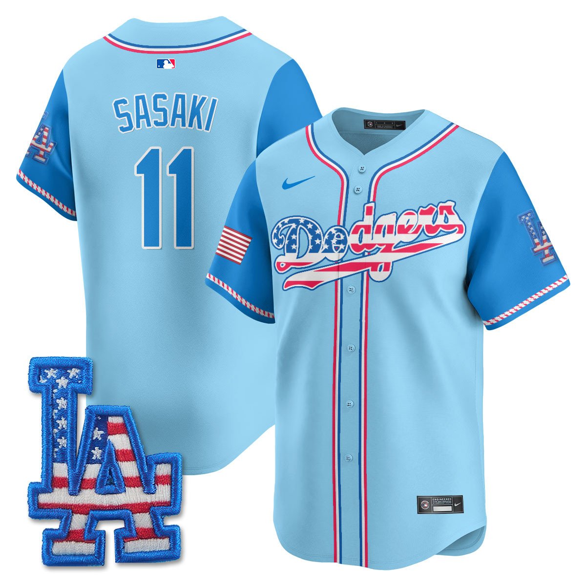 Men's Los Angeles Dodgers 2025 Fourth of July Jersey - All Stitched