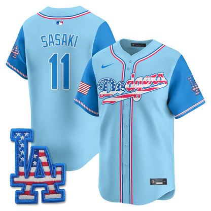 Men's Los Angeles Dodgers 2025 Fourth of July Jersey - All Stitched
