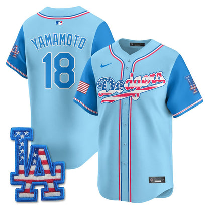 Men's Los Angeles Dodgers 2025 Fourth of July Jersey - All Stitched