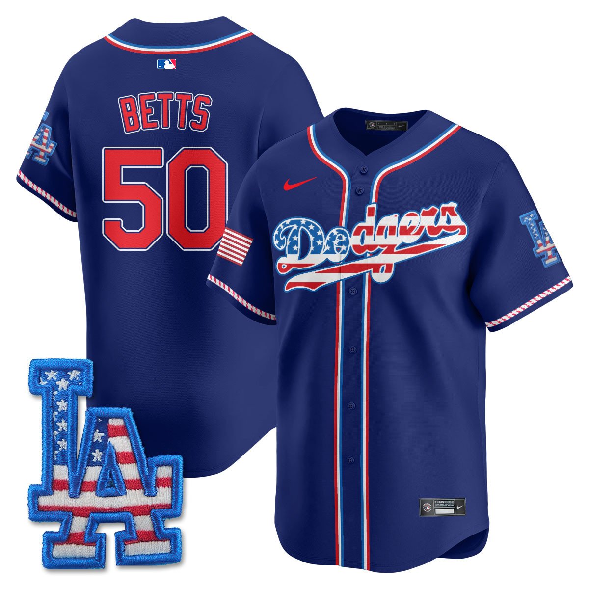 Men's Los Angeles Dodgers 2025 Fourth of July Jersey - All Stitched