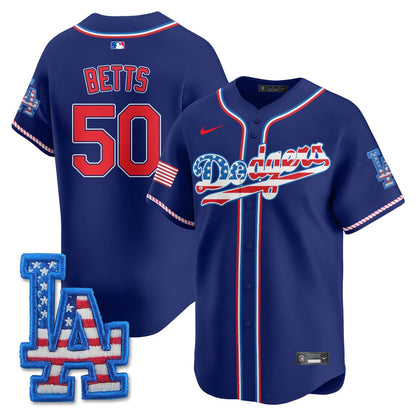 Men's Los Angeles Dodgers 2025 Fourth of July Jersey - All Stitched