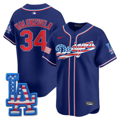 Men's Los Angeles Dodgers 2025 Fourth of July Jersey - All Stitched