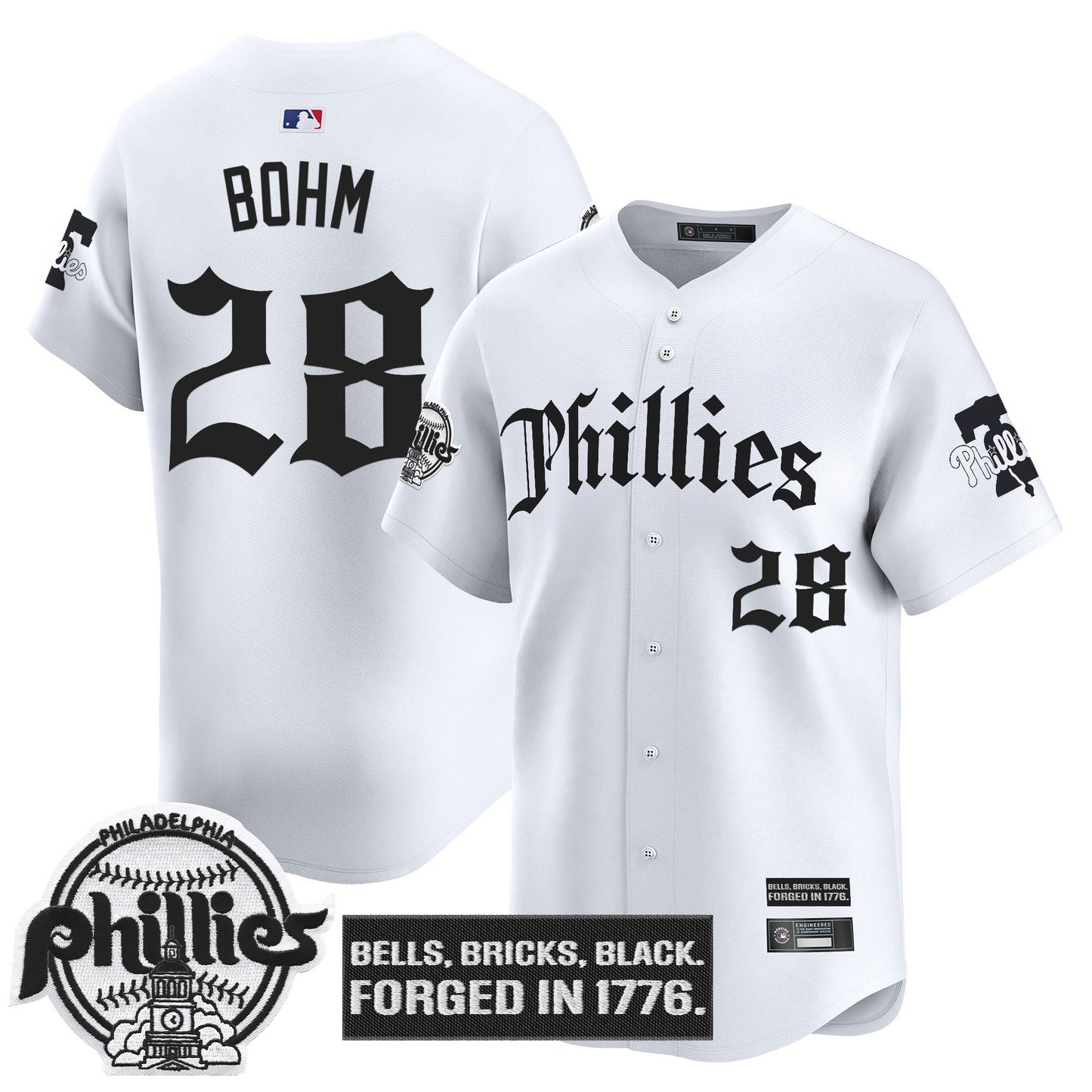 Men's Philadelphia Phillies 'Gothic Liberty Edition' Vapor Premier Limited Jersey - All Stitched