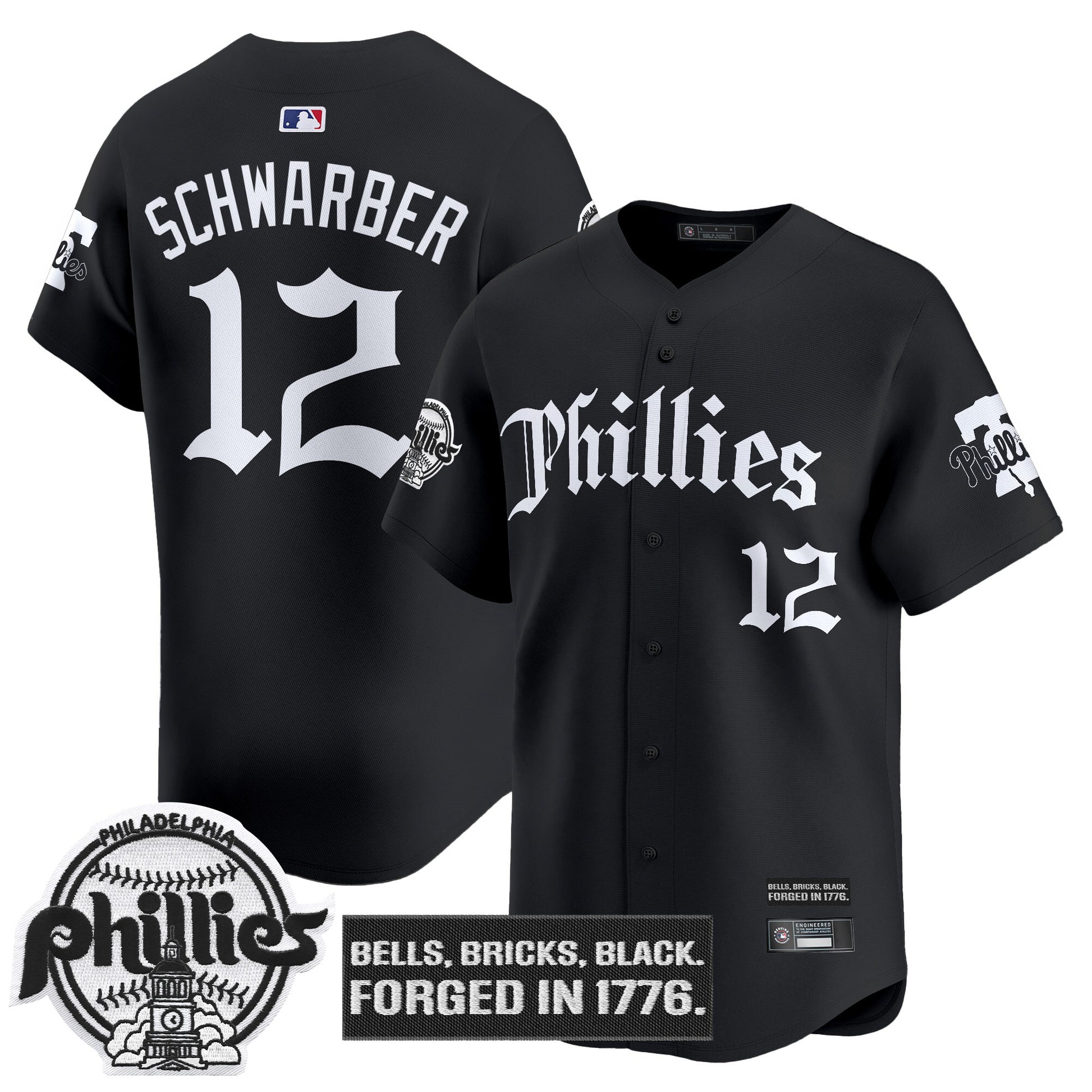 Men's Philadelphia Phillies 'Gothic Liberty Edition' Vapor Premier Limited Jersey - All Stitched