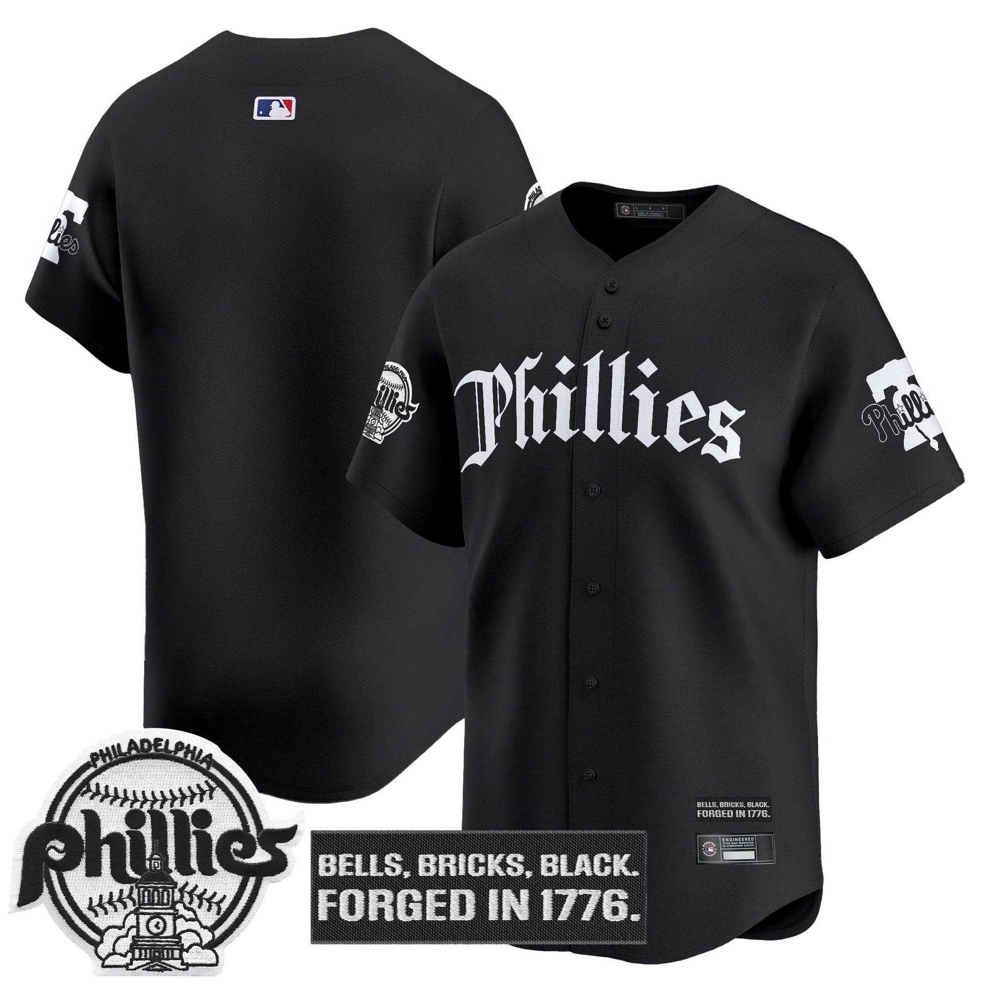 Men's Philadelphia Phillies 'Gothic Liberty Edition' Vapor Premier Limited Jersey - All Stitched