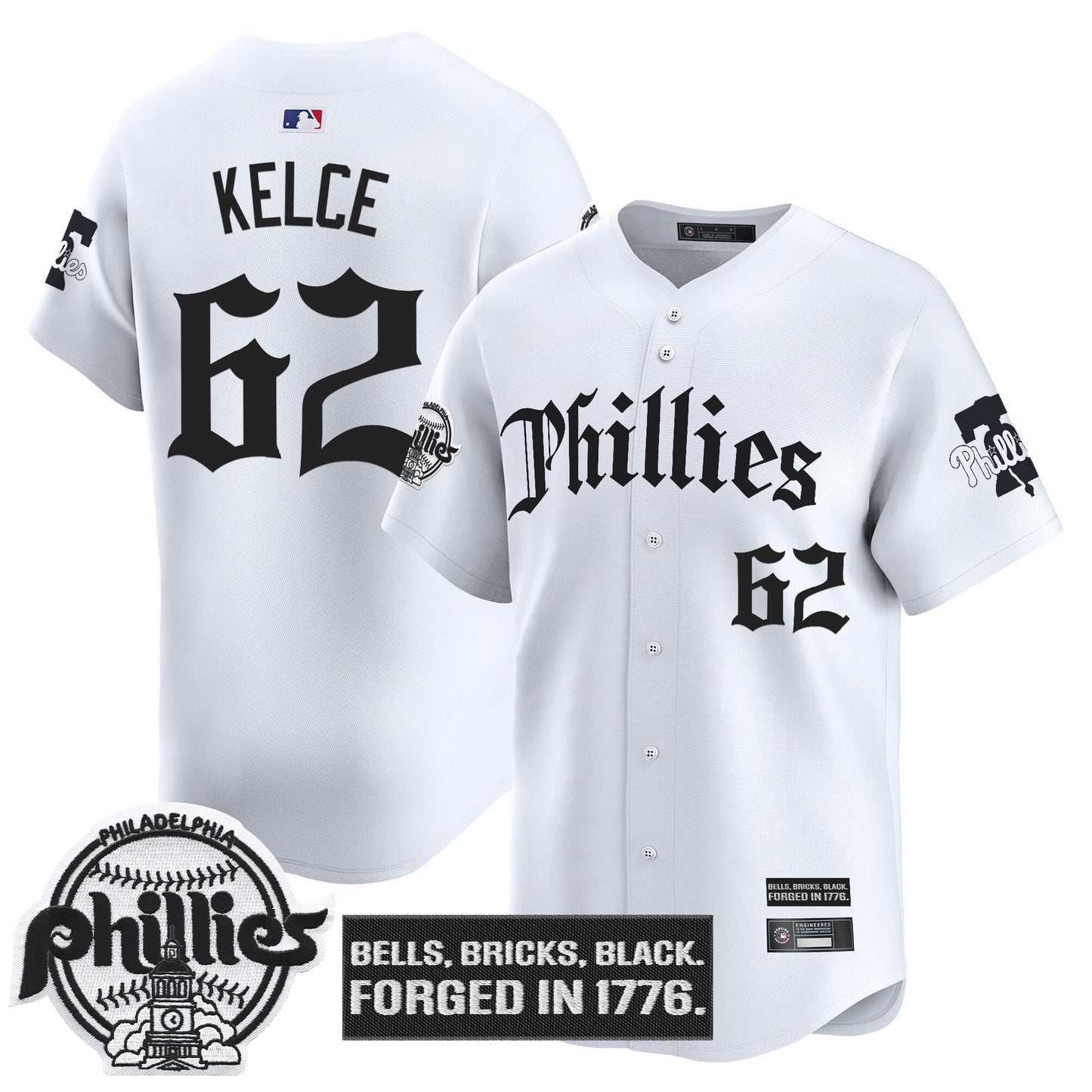 Men's Philadelphia Phillies 'Gothic Liberty Edition' Vapor Premier Limited Jersey - All Stitched