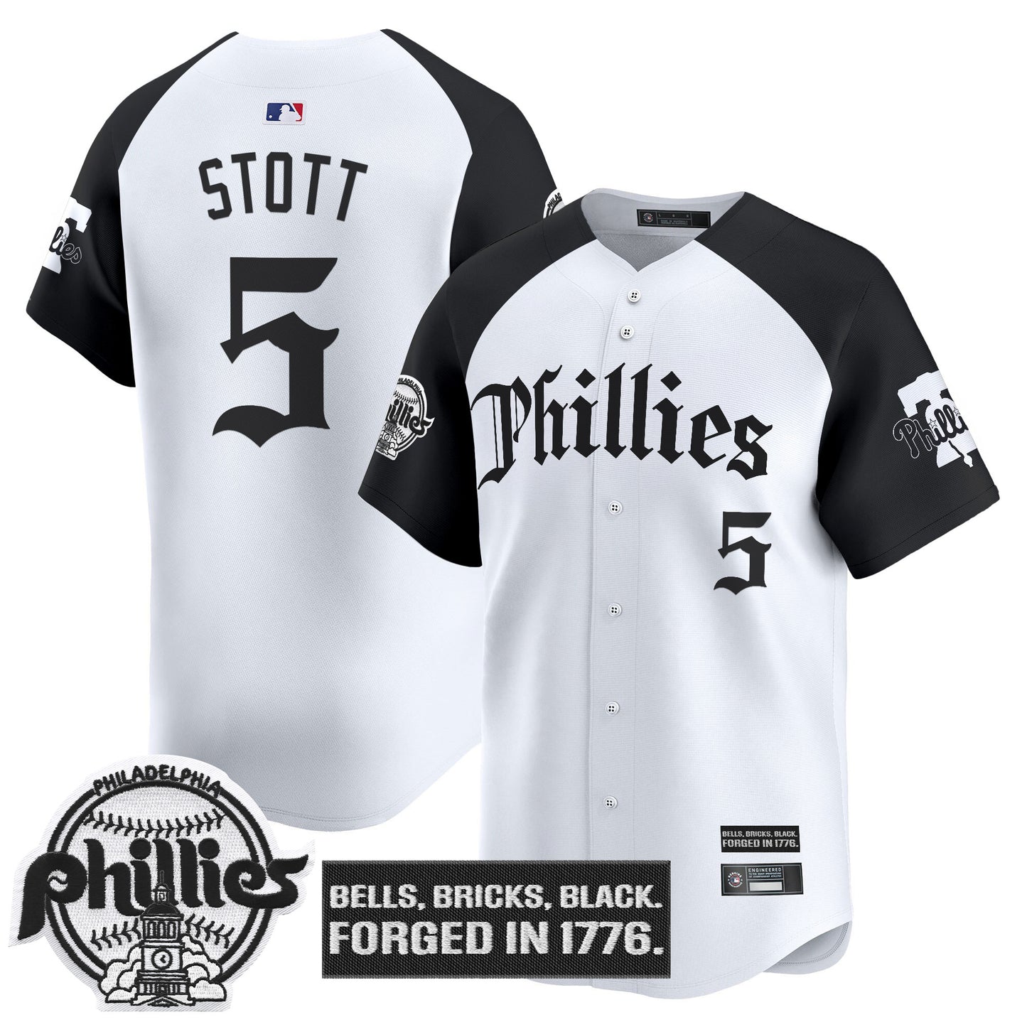 Men's Philadelphia Phillies 'Gothic Liberty Edition' Vapor Premier Limited Jersey - All Stitched
