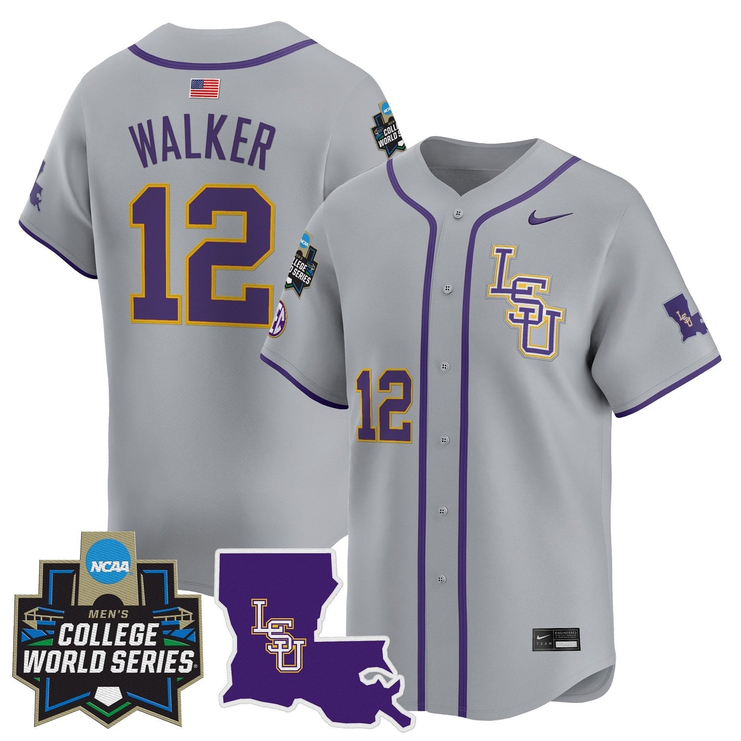 Men's LSU Tigers 2025 World Series Vapor Premier Limited Jersey - All Stitched
