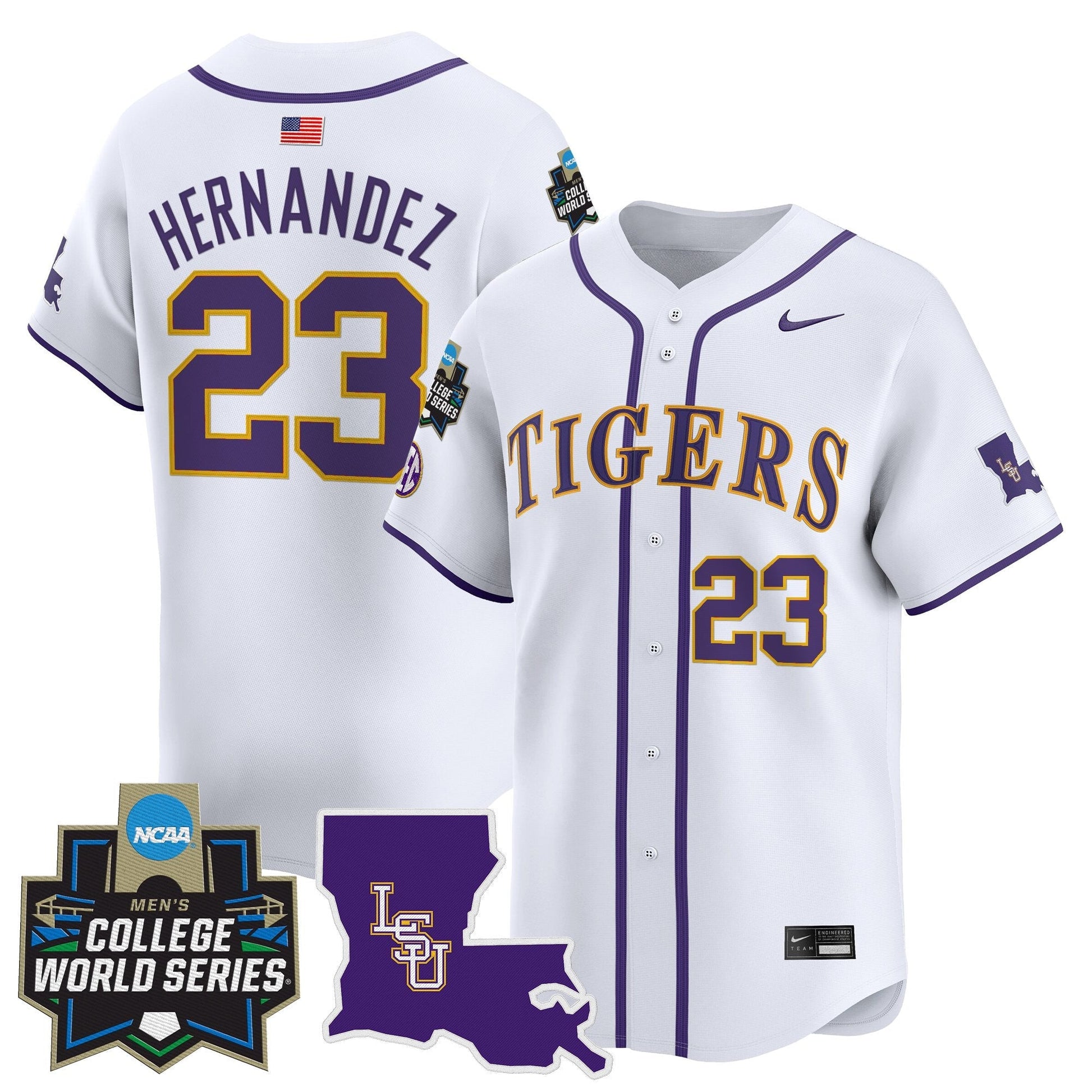 Men's LSU Tigers 2025 World Series Vapor Premier Limited Jersey - All Stitched