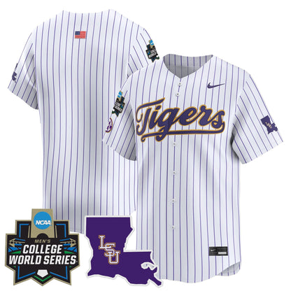 Men's LSU Tigers 2025 World Series Vapor Premier Limited Jersey - All Stitched
