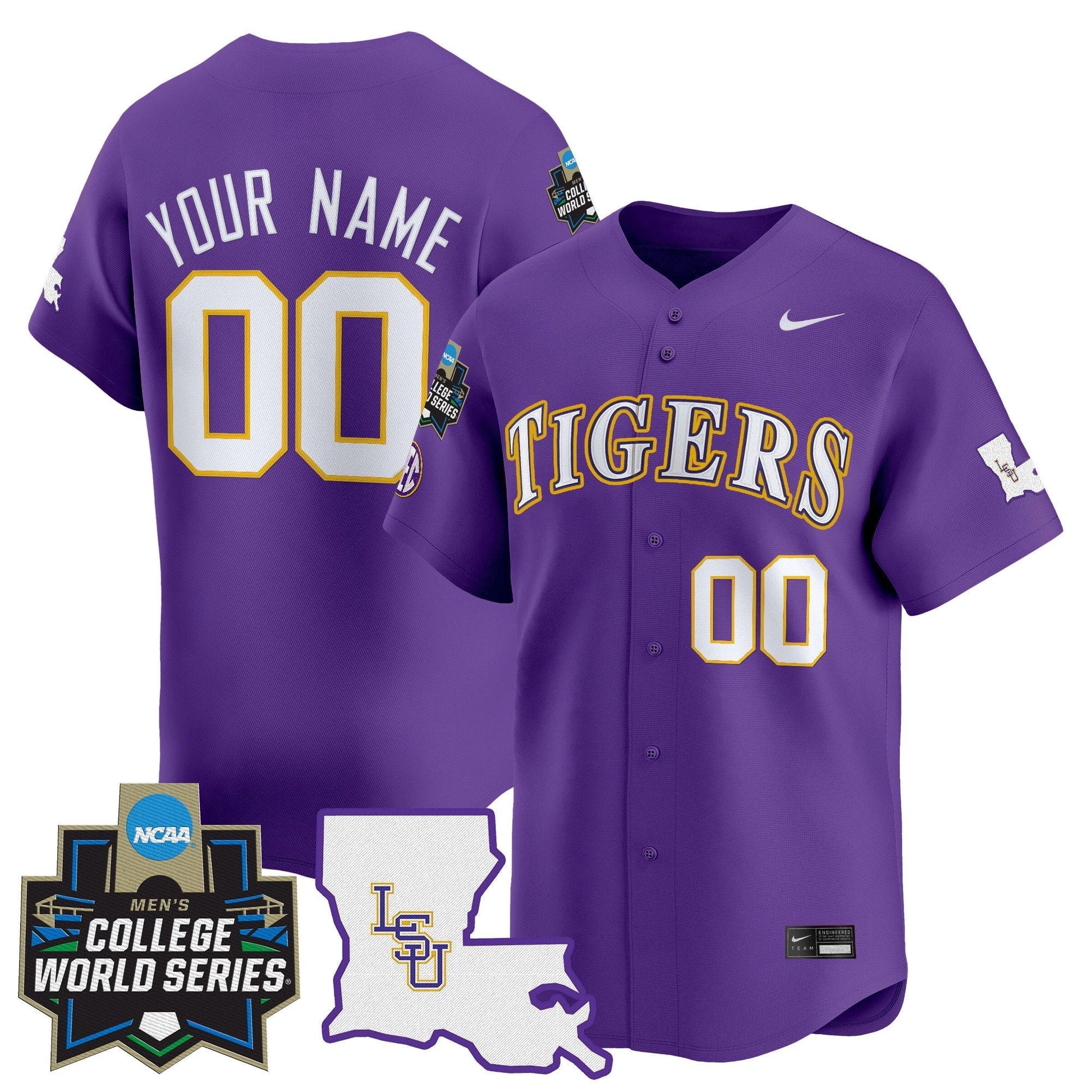 LSU Tigers 2025 World Series Vapor Premier Limited Custom Jersey - All Stitched