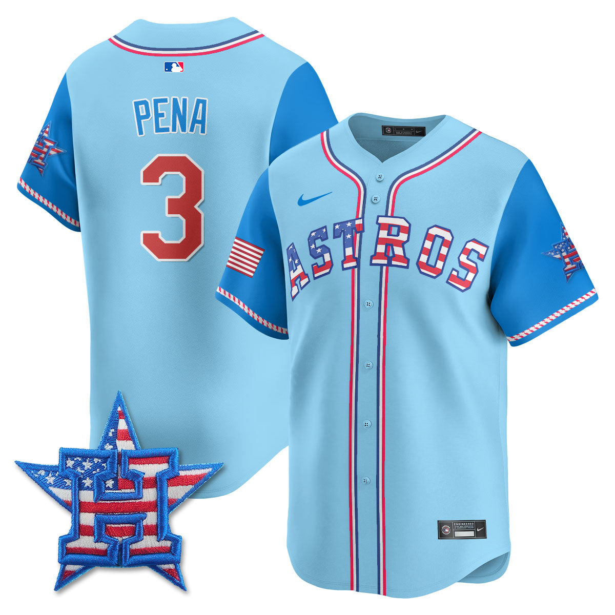 Men's Houston Astros 2025 Fourth of July Jersey - All Stitched