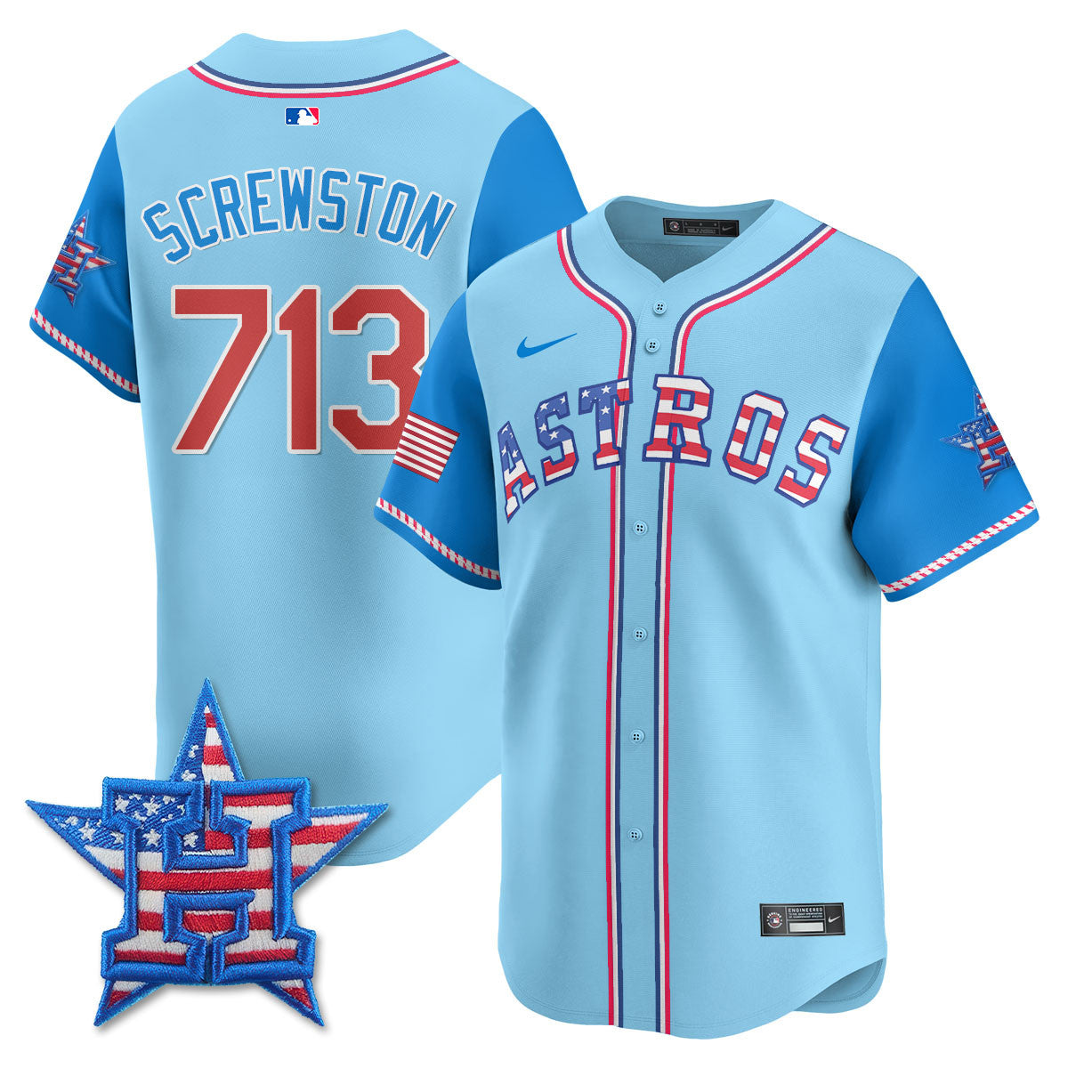 Men's Houston Astros 2025 Fourth of July Jersey - All Stitched