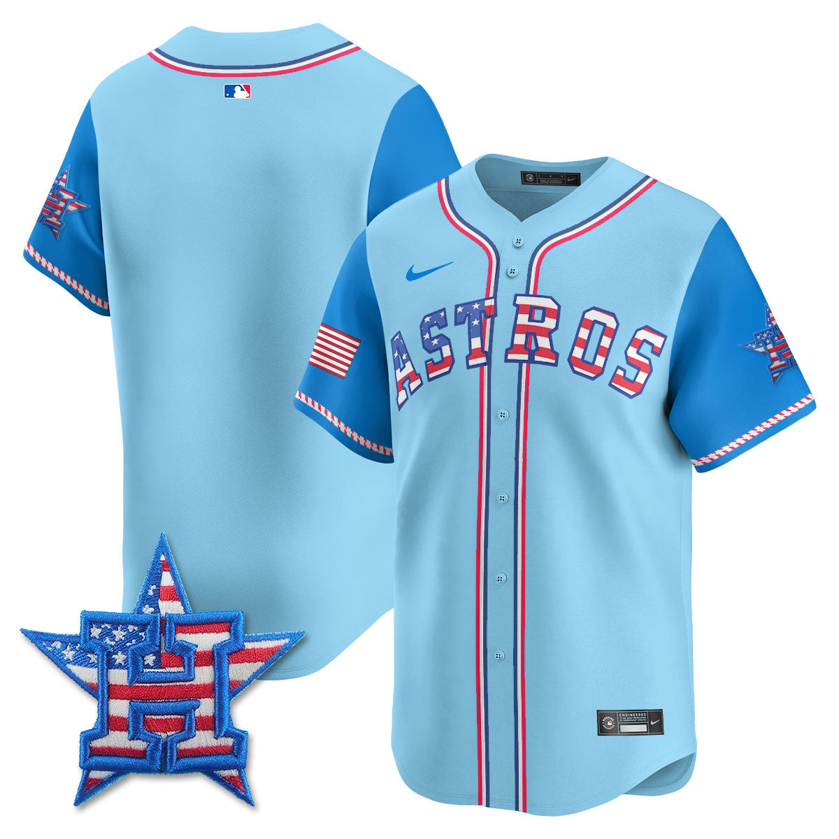 Men's Houston Astros 2025 Fourth of July Jersey - All Stitched