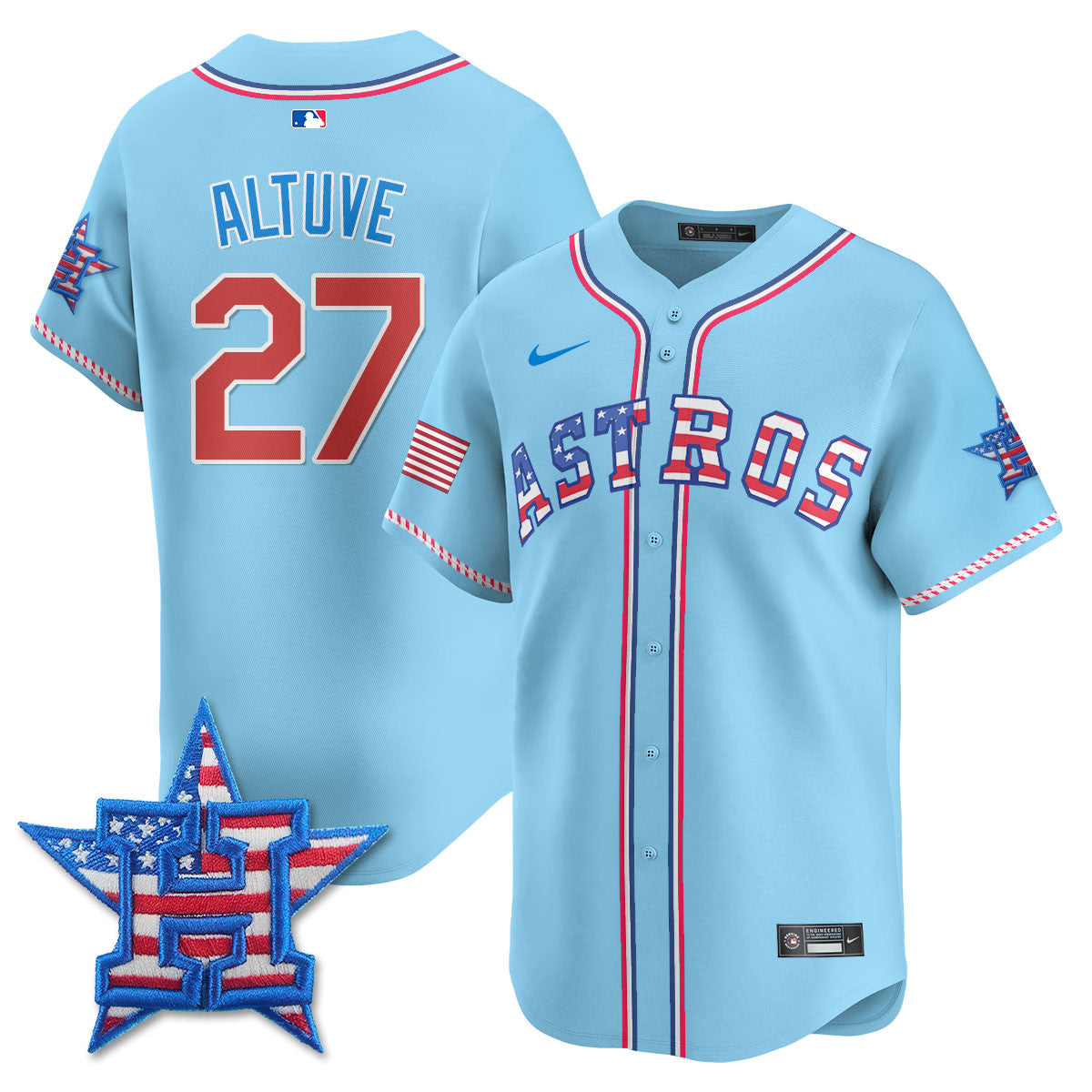 Men's Houston Astros 2025 Fourth of July Jersey - All Stitched