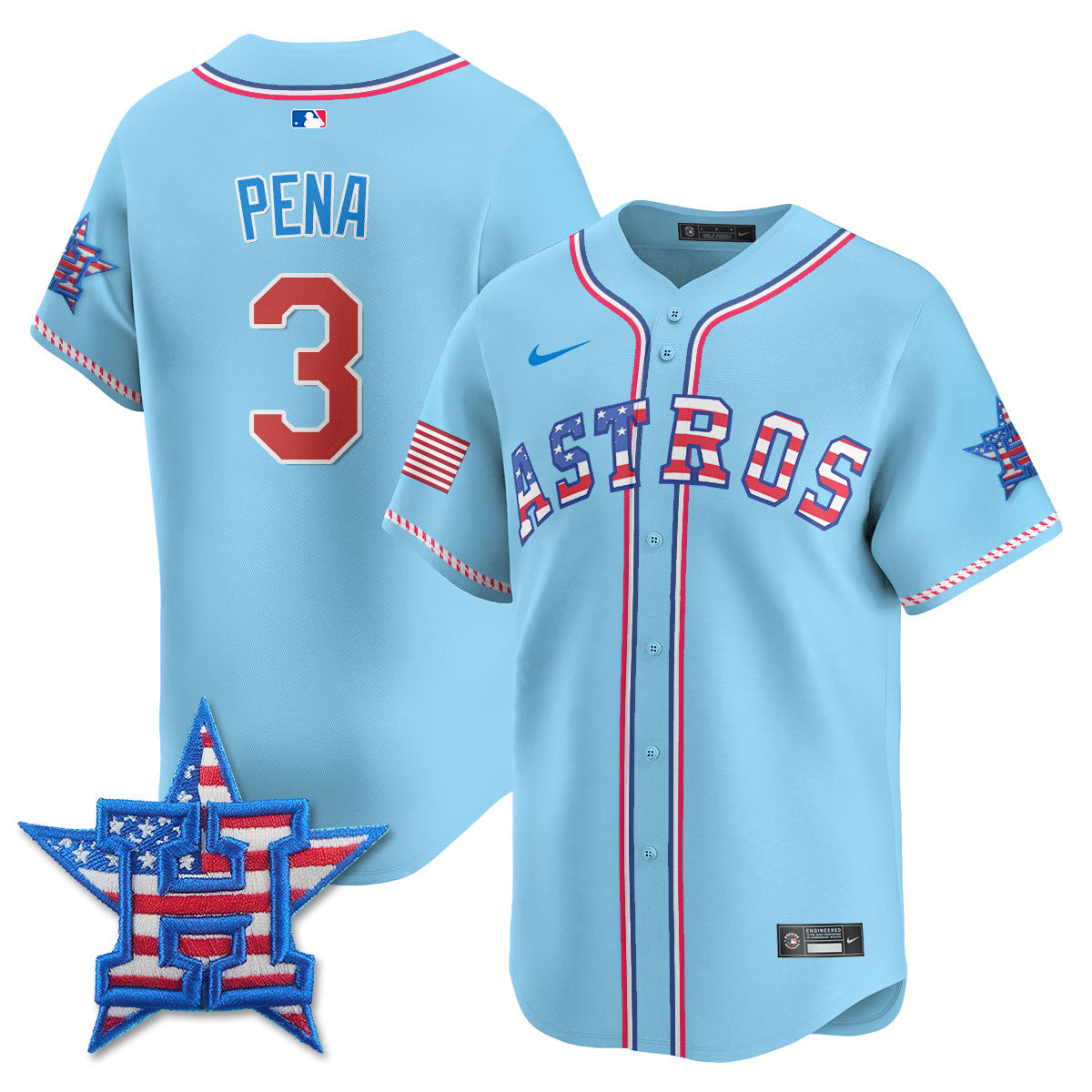 Men's Houston Astros 2025 Fourth of July Jersey - All Stitched