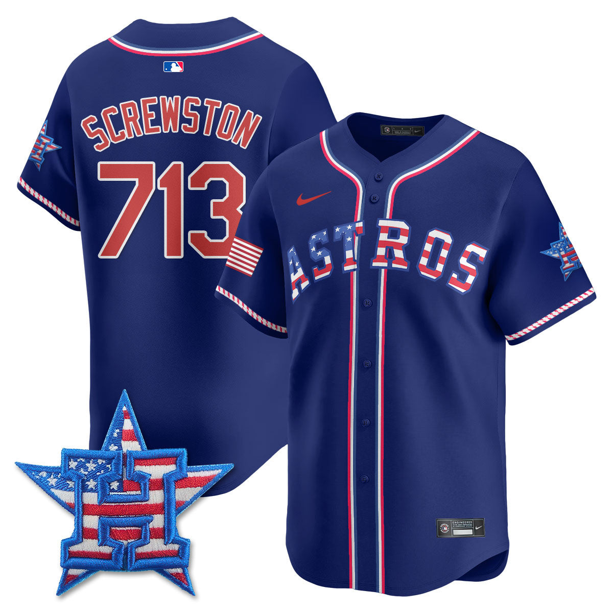 Men's Houston Astros 2025 Fourth of July Jersey - All Stitched